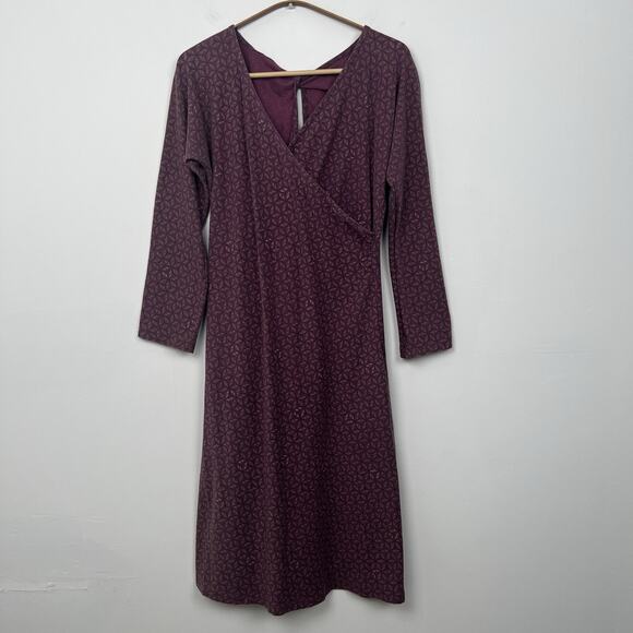 Patagonia Women’s Size L Bay Laurel Wrap Dress Faux Wrap, Organic Cotton Summer - Picture 1 of 8